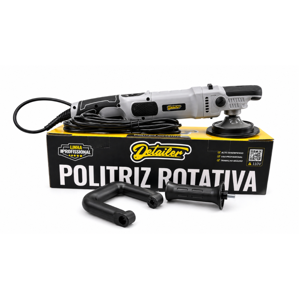 Politriz Rotativa Detailer em Cima da caixa