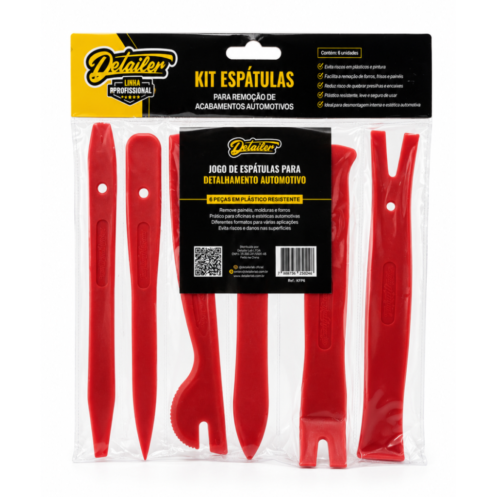 Kit de Espátulas para Acabamento Automotivo Detailer